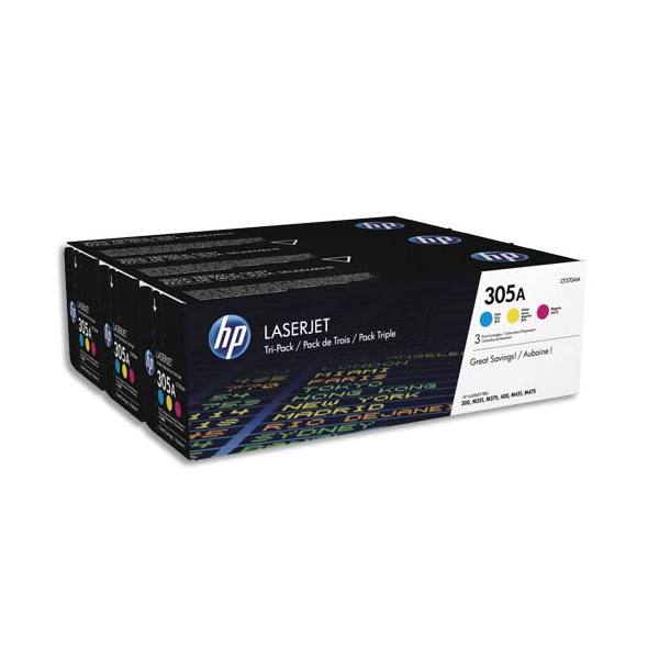 HP Tri pack cartouches toner laser couleur 305A - CF370AM