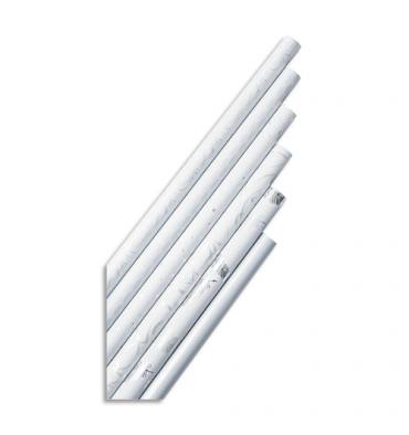 CLAIREFONTAINE Rouleau papier cadeau Blanc Premium 80g. Dimensions 2x0,70m. Coloris blanc&blanc 5 motifs
