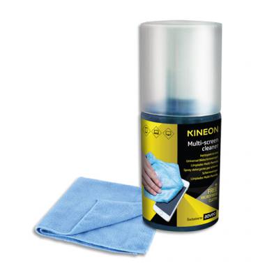 KINEON Spray nettoyant 200ml pour tous types d'écrans + 1chiffon microfibre