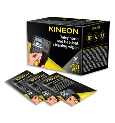 KINEON Pack individuel de 60 lingettes nettoyantes pour téléphone