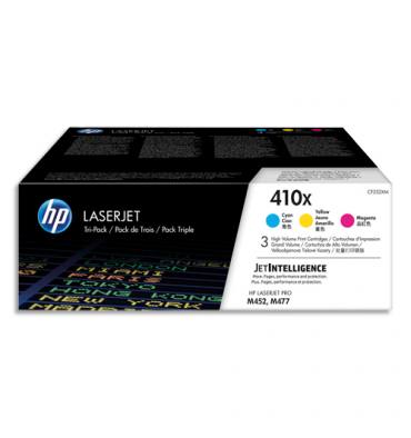 HP Pack de 3 cartouches toners laser couleur haute capacité 410X