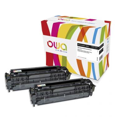 OWA Pack de 2 toners compatibles noir HP CC530AD / CANON 718