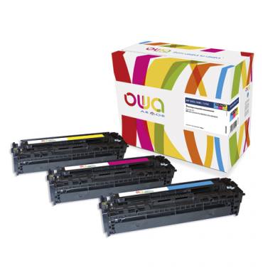 OWA Pack de 3 toners compatibles couleur HP CF211A/213A/212A - Canon 731