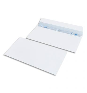 BONG Boîte de 500 enveloppes DL 110 x 220mm vélin blanc 80g auto-adhésive 