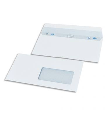 BONG Boîte de 500 enveloppes DL 110 x 220 mm vélin blanc 80g auto-adhésive fenêtre 45 x 100 mm