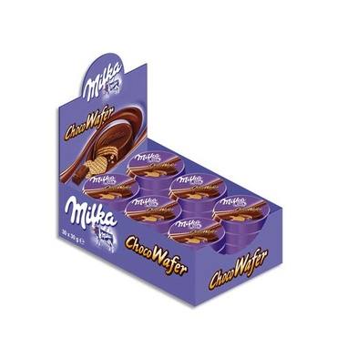 MILKA Boîte présentoir de 30 Médaillons gaufrés au chocolat Choco Wafer de 30 g