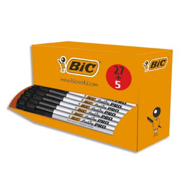 BIC Pack de 27+5 marqueurs permanents Marking Pro pointe biseautée 1,7 à 4,7 mm. Encre Noire