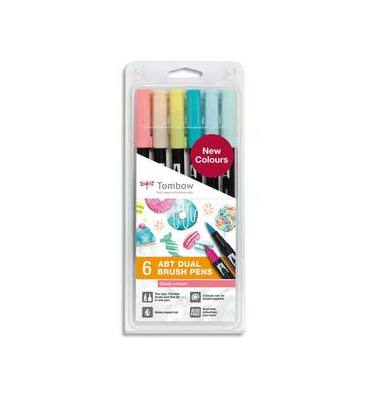 TOMBOW Set de 6 Feutres-pinceau ABT Dual Brush Pen assortis Candy