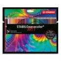 STABILO Etui carton 36 Crayons de couleur aquarellables Aquacolor ARTY, mine solide 2,8 mm, assortis