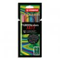 STABILO Etui carton 12 Crayons de couleur GREENcolors ARTY, corps fin hexagonal, bois, Mine 3mm, assortis