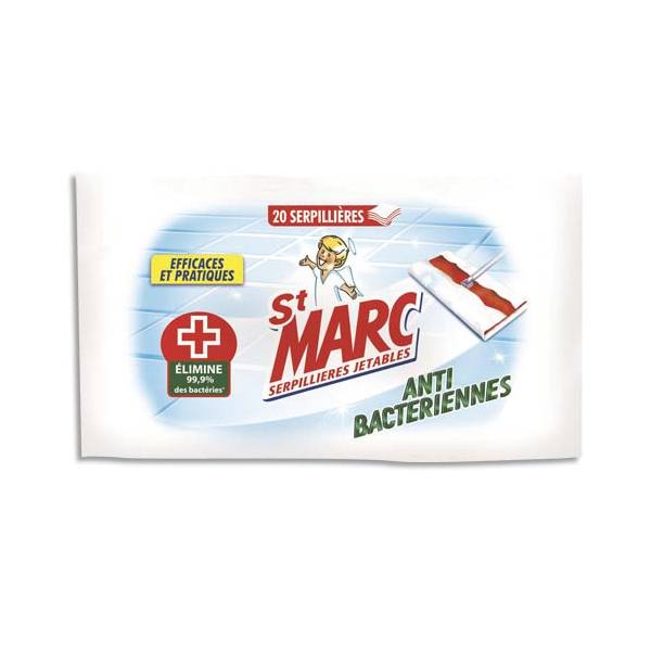ST MARC Paquet de 20 serpillières jetables anti-bactériennes