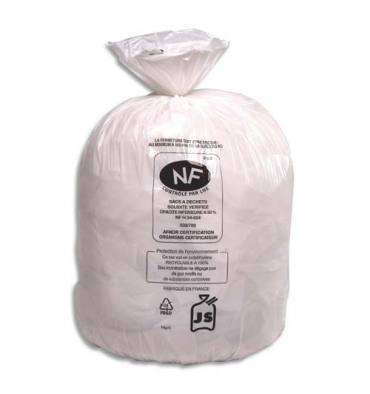 SAC POUBELLES Boîte de 500 Sacs-poubelle blancs top qualité NF 20 litres 18 microns