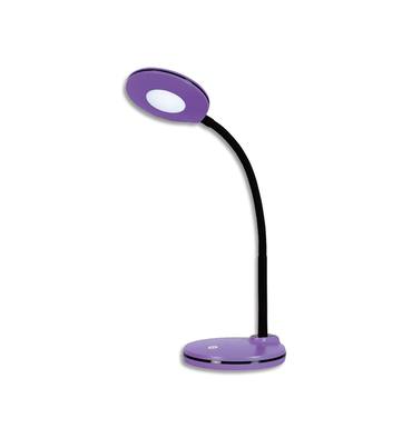HANSA Lampe led Splash Violet,avec variateur. Dim. Tête D10,5 cm, bras flexible H32 cm, socle D13 cm