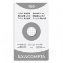 EXACOMPTA Etui de 100 fiches bristol non perforées 75x125mm (A7) quadrillées 5x5 Blanc