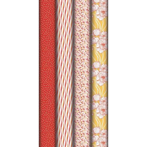 CLAIREFONTAINE Rouleau de papier cadeau métallisé uni pailleté 70g. 1,5 m x  0,7 mm. 5 coloris assortis
