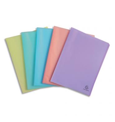 EXACOMPTA Protège document CHROMALINE 30 pochettes/60 vues PP 5/10e. Coloris assortis pastel