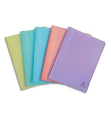 EXACOMPTA Protège document CHROMALINE 40 pochettes/80 vues PP 5/10e. Coloris assortis pastel