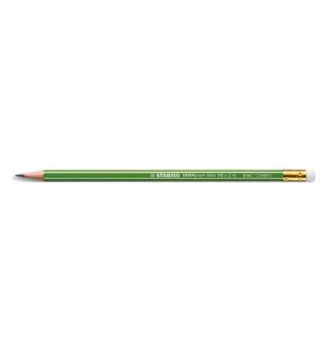 STABILO Crayon graphite GREENGraph HB. Mine superfine. Fabriqué avec du bois certifié 100% FSC.Bout gomme