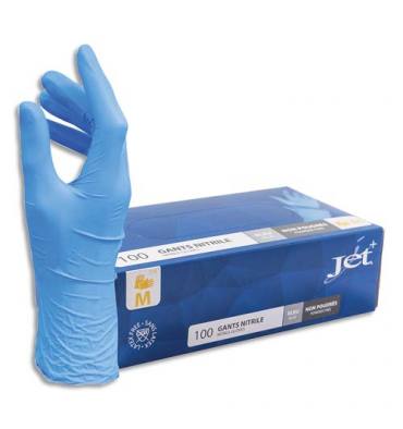 Boîte de 100 gants Nitrile non poudrés NITRILE Taille 8/M. Coloris bleu