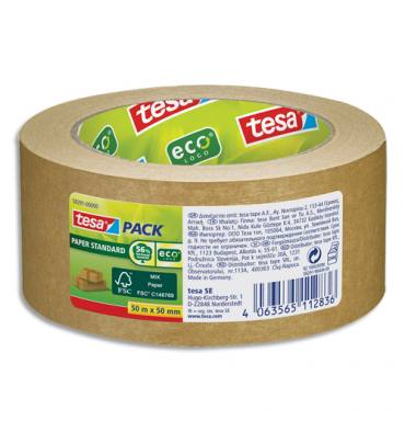 TESA Ruban adhésif d'emballage Kraft marron EcoLogo sans solvant 50mx50 mm