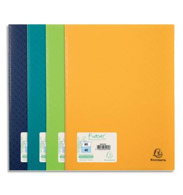 EXACOMPTA Protège document FOREVER 40 pochettes/80 vues PP recyclé 5/10e. Coloris assortis