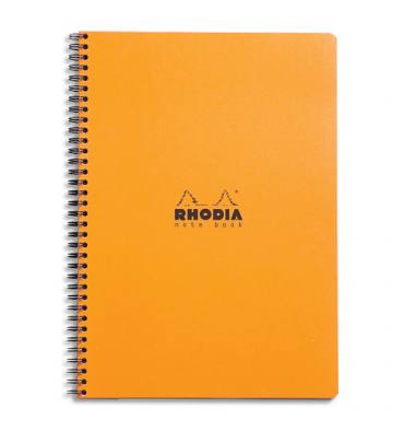 RHODIA Cahier Notebook spirale en carte 160 pages 5x5 format 22,5x29,7cm. Coloris orange