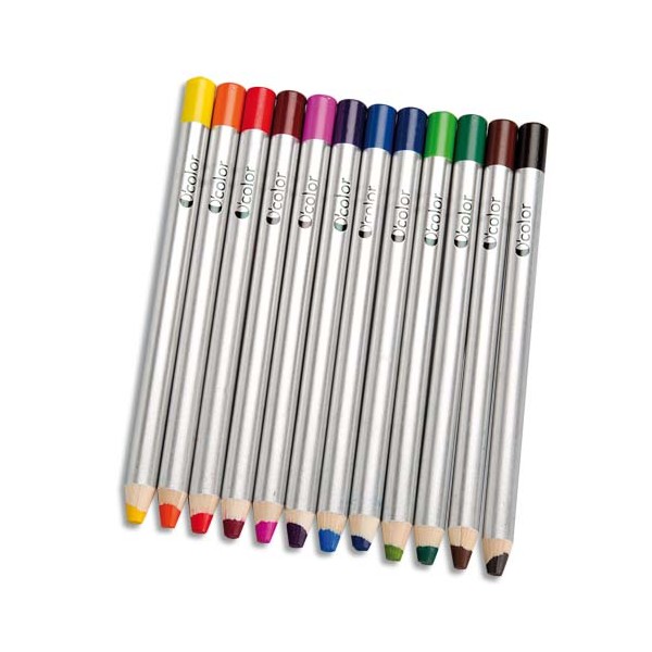 ART PLUS Boîte 12 crayons couleurs gros module pour ardoises et tableau effaçables à sec 180 x 12 mm, mine 8 mm