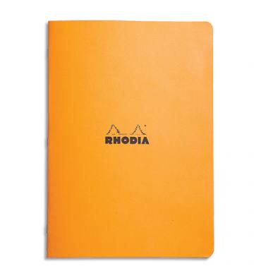 RHODIA Cahier piqûre 96 pages 5x5 format 21x29,7cm. Coloris orange