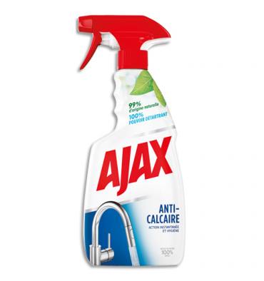 AJAX Spray 500 ml Nettoyant Détartrant anticalcaire, désodorise et respecte les surfaces, base végétal.
