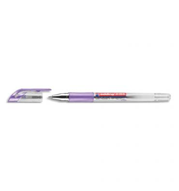 EDDING Roller encre gel E2185, pointe métale 0,7mm. Coloris Violet métal
