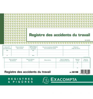EXACOMPTA Registre piqûre Accident du travail. Format 24x32cm 20 pages