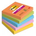 POST-IT Notes Super Sticky Boost 76x76mm. Lot de 5 blocs de 90 F. Ass : orange/vert/bleu/rose/jaune.