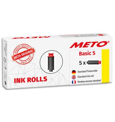 METO Pack de 5 rouleaux encreurs pour Meto Basic S 1 ligne