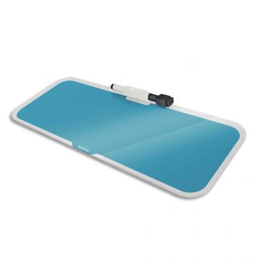 LEITZ Bloc-notes en verre COSY effaçable à sec. Porte marqueur intégré. Coloris bleu