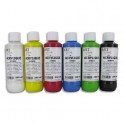ART PLUS Coffret de 6 x 250 ml acrylique brillante blanc, jaune, rouge, bleu, vert, noir