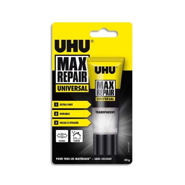 UHU Tube de Colle Max Repair pour bricolage et multi-usages de 45 g