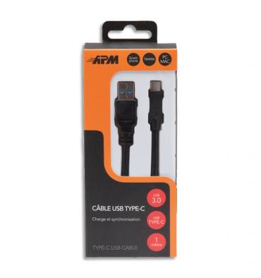 APM Câble USB 3.0 USB-A/Type-C Mâle/Mâle 1m Noir 570311