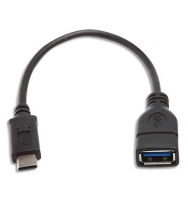 APM Adaptateur OTG USB 3.0 A Femelle / Type-C Mâle 15cm Noir 570320