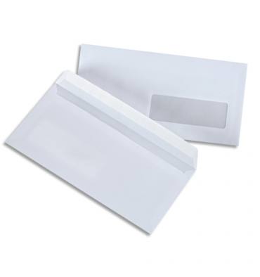Boîte de 500 enveloppes Blanches auto-adhésives 100g format DL 110X220 mm