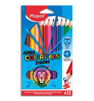 MAPED Boîte de 12 crayons de couleur Jumbo COLORPEPS STRONG GREEN