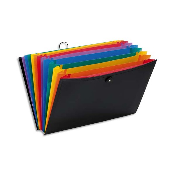 VIQUEL Trieur malette RAINBOW CLASS 13 compartiments, polypropylène 10/10e, noir intérieur multicolore