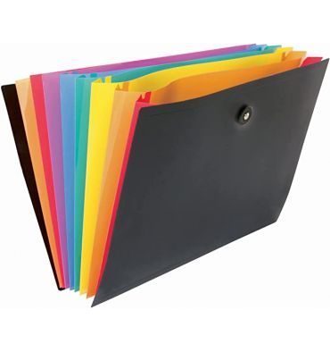 VIQUEL Trieur horizontal RAINBOW 8 compartiments en polypropylène 8/10, noir intérieur multicolore