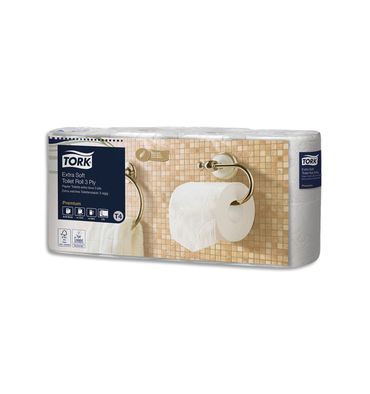 Colis de 56 rouleaux de Papier toilette Traditionnal 3 plis blancs 155 feuilles Ecolabel