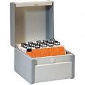 REXEL Boîte à fiches Provence format A6 en largeur H105 x P148 mm gris, livré avec séparateur métallique