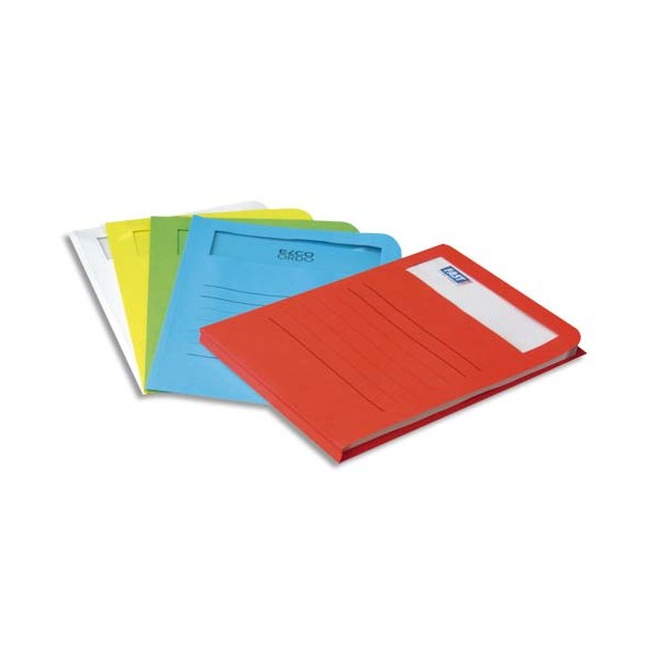 ELBA Boîte de 50 pochettes-coins ELCO en carte 120g, fenêtre rectangle, coloris assortis