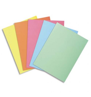 EXACOMPTA Paquet de 100 sous-chemises SUPER 60 en carte 60 g, coloris assortis pastels