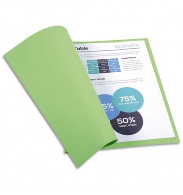 EXACOMPTA Paquet de 100 chemises FOREVER en carte recyclée 220g, coloris vert clair