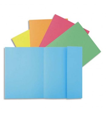 EXACOMPTA Paquet 100 chemises 1 rabat SUPER 180 carte 160g, coloris bleu clair