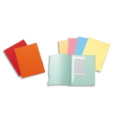 EXACOMPTA Paquet de 50 chemises 2 rabats SUPER 250 en carte 210g, coloris orange