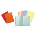 EXACOMPTA Paquet de 50 chemises 2 rabats SUPER 250 en carte 210g, coloris rose